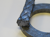 Gland packing made of high purity expanded graphite material over knitted with Inconel wire . It has...
